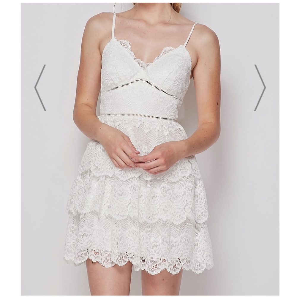 Tiered Lace Fit and Flare Skater Dress - Picture 5 of 6